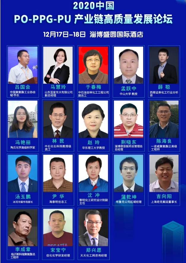 2020 中國 PO-PPG-PU 產業(yè)鏈高質量發(fā)展論壇參會人員
